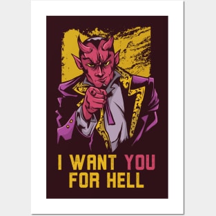 I Want You for Hell | Funny Devil Uncle Sam Posters and Art